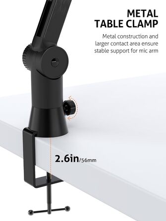 Підставка для мікрофона SUNMON для Blue Yeti та інших – міцна, 360° обертання, металева клямка, універсальна | HyperX QuadCast 2, Fifin AM8, Seiren Mini V3, MV7