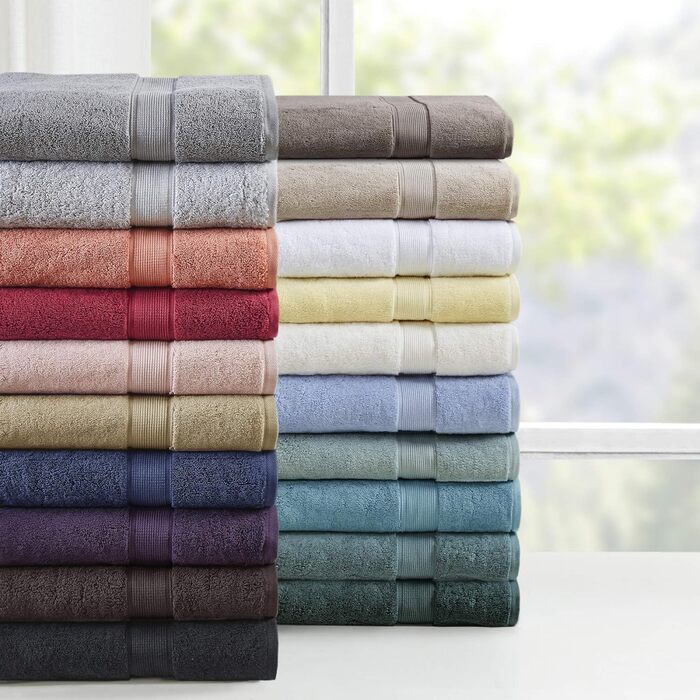 800GSM 100% Cotton Luxury Turkish Bathroom Towels, Highly Absorbent Long Oversized Linen Cotton Bath Towel Set, 8-Piece Includes 2 Bath Towels, 2 Hand Towels & 4 Wash Towels, Navy Slate Blue