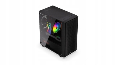 Корпус для комп'ютера Krux Scor, бічна панель зі скла, 1 вентилятор, mATX, чорний