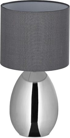 Настільна лампа Relaxdays Touch dibar з регулюванням яскравості, E14, 33,5 x 18 см, срібна