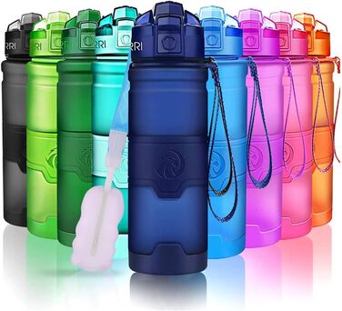ZORRI Sport Water Bottle for Kids, 500 ml/700 ml/1000 ml, BPA-free, eco-friendly Tritan plastic, reusable water bottles with filter, 1000ml-32oz (Dark Blue, 414 ml)