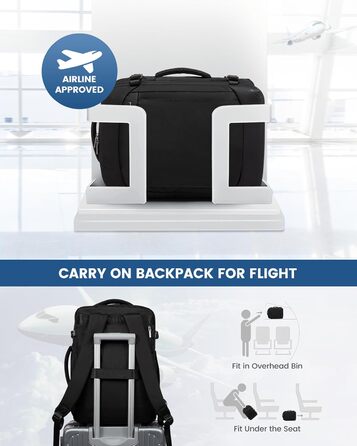 Рюкзак для подорожей LOVEVOOK, 17.3 дюйми, для ноутбука, чоловічий/жіночий, чорний