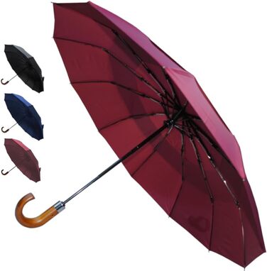 Чоловічий парасолька COLLAR AND CUFFS London 80KPH з автоматичним відкриванням, 12 спиць, блакитний (бордовий), з вентиляційним покриттям, вітростійка, з підсиленим скловолокном