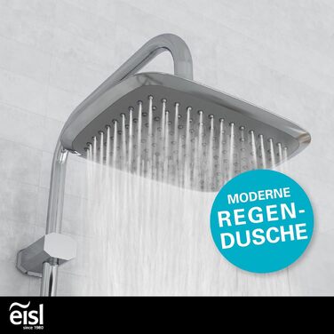 Душовий комплект EISL EASY FRESH 2 в 1 без змішувача, велика тропічна лійка 250x200 мм і ручний душ, монтажний набір, хром