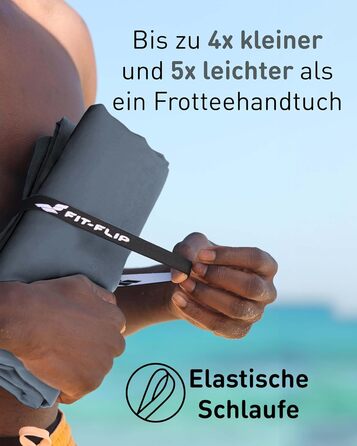 Рушник з мікрофібри Fit-Flip - компактний та легкий, швидковисихаючий - для подорожей, спорту, пляжу - великий, 50x30 см - 1 шт.