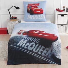 Комплект постільної білизни Cars для хлопчиків 135x200/80x80, бавовна, Disney