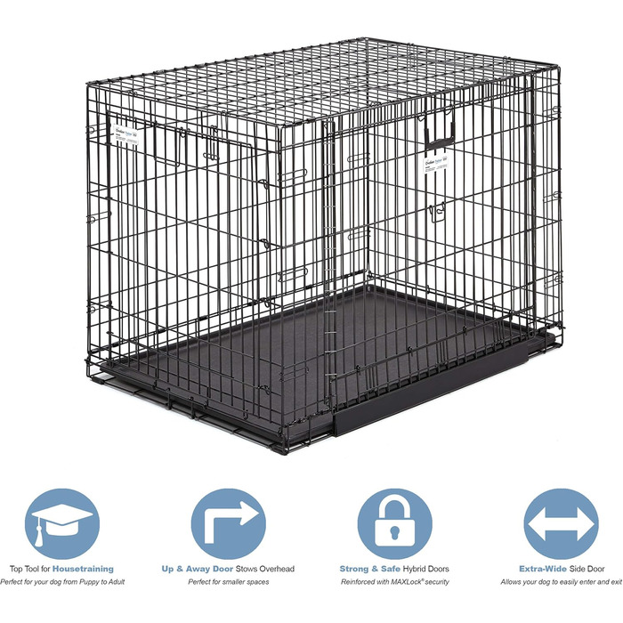 Кія MidWest Homes for Pets Ovation 1924 - переносна будка для собак, чорна, з перегородкою, для маленьких порід, 61х74х78 см