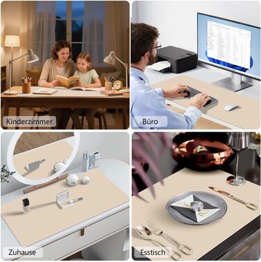 Підкладка на стіл Zindoo XL 100x40 см Бежева - захист від подряпин, килимок для миші, водостійка, довговічна