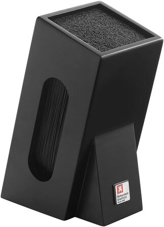 Richardson Sheffield Universal Knife Block without Knives Black | Removable Brush Insert | Flexible Spaghetti Bristles for Easy Placement | Knife Block Black Blade-Friendly Holds 5-6 Knives