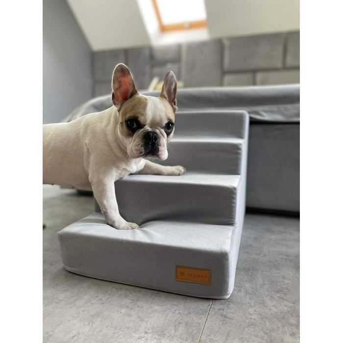 Сходинка для собак Velinda з 4 сходинками, також підходить для котів. Допомога у входженні для домашніх тварин. Матеріал: пінопласт. Колір: темно-синій