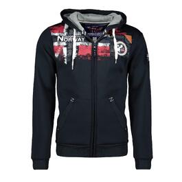 Чоловіча толстовка-худі Geographical Norway Fespote з капюшоном та кишенями, теплий спортивний світшот на блискавці, темно-синій