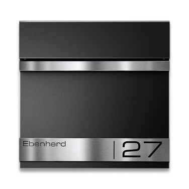 Поштова скринька Metzler Premium Stencil Anthrazit з газетницею та табличкою для імені - настінна, нержавіюча сталь V2A з порошковим покриттям RAL 7016