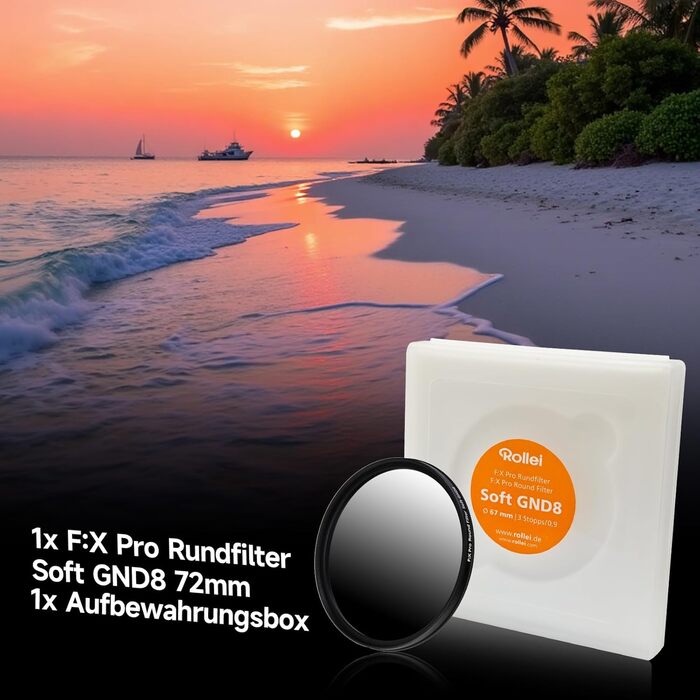 Фільтр градієнтний Rollei F:X Pro Soft GND 8 (72 мм) для ландшафтної та архітектурної фотографії