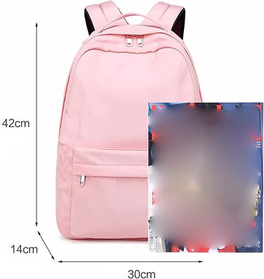 Жіночий рюкзак для школи, університету - водонепроникний рюкзак для підлітків та дівчат (рожевий, 30*14*42 см)