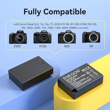 Акумулятор для камери Canon LP-E17 ENEGON з зарядним пристроєм Dual Micro USB (2 шт.)