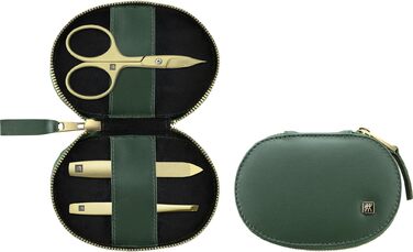 Набір для манікюру та педикюру ZWILLING 3 шт., комбіновані ножиці для нігтів, етикетка з веганської шкіри яблука, зелений