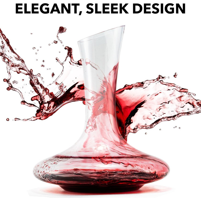 Le Chateau Decanter - Mouth-blown, lead-free crystal wine decanter - Wine decanter for aerating red wine - Wine accessory for a bottle of wine (750 ml)