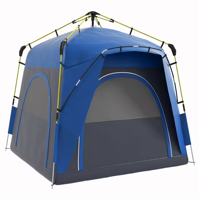 Outsunny Dome Tent for 4 People - Lightweight, Stable, Waterproof, UV 50+ Pop-Up Camping Tent with Hooked Door, Window, and Groundsheet. Family Tent with 1000mm Water Column. Tent for Camping, Travel, Trekking, Garden | Aosom