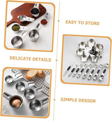 PRETYZOOM 3-Piece Measuring Cup and Spoon Set, Baking Molds, Cold Brew Coffee Maker, Coffee Cups, Medium Cookie Cutters (Reindeer), Baking Measuring Cup, Measuring Spoons, Cup, Stainless Steel
