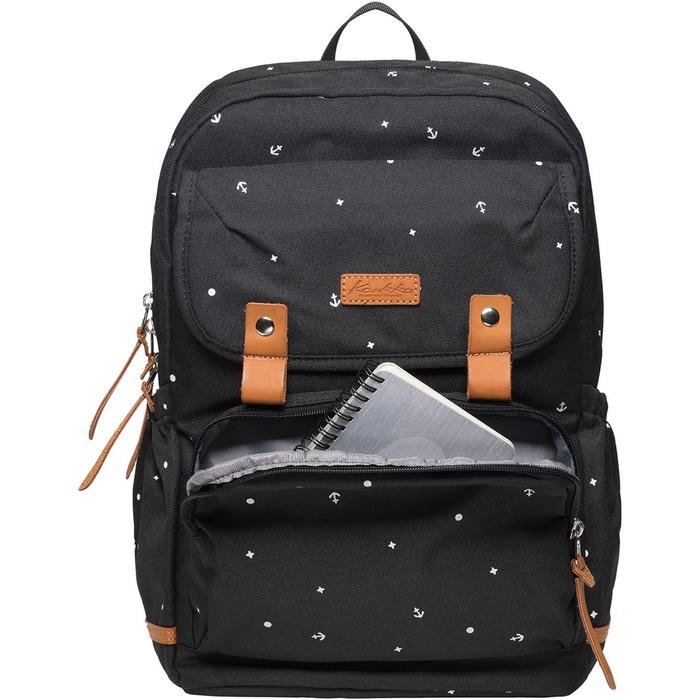 Жіночий рюкзак Kauko: студентський, для ноутбука, у дорогу, чорний (K8009)
