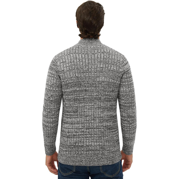 Чоловічий кардиган AOI RAY з блискавкою та стоячим коміром, в'язаний пуховий светр з двома кишенями, чорний (S, світло-сірий)