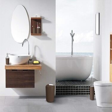 Набір аксесуарів для ванної кімнати, 6 предметів: смітник, тримач для зубних щіток, стакан для зубної пасти, мильниця, дозатор для миючого засобу, зелений