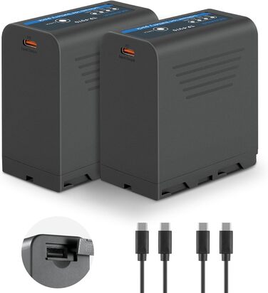 Зарядний пристрій NEEWER Micro USB для акумуляторів Sony NP-F550/F750/F960/F970, NP-FM50/FM70/FM90, QM71D, 91D, NP-F500H/F55H (2 шт. NP-F970)