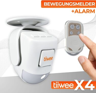Сигналізація tiiwee X4 з датчиком руху PIR, 120 дБ, з пультом, для захисту дому, розширювана, гарантія 2 роки