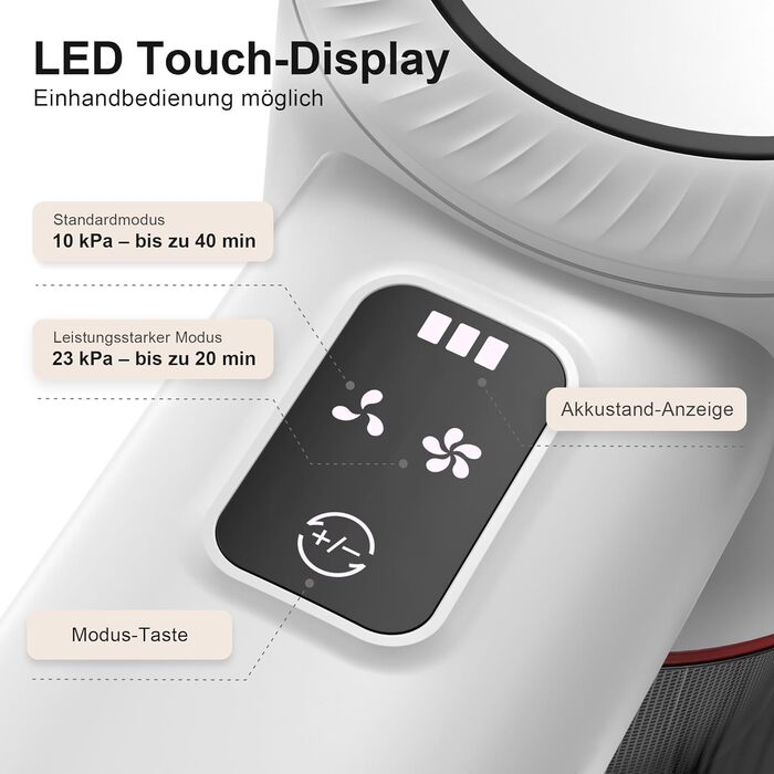 Бездротовий акумуляторний пилосос 3-в-1 з підсвічуванням та дисплеєм для дому та авто - видаляє шерсть тварин, підходить для твердих підлог, килимів