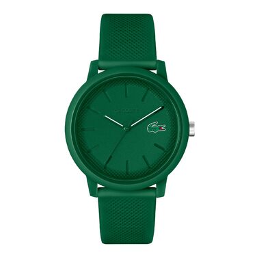 Годинник Lacoste 12.12 аналоговий, зелений, силіконовий ремінець Petit Piqué – чоловічий та жіночий
