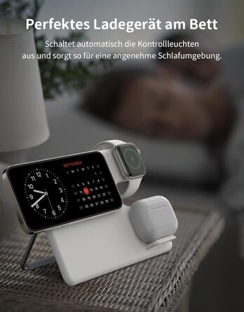 Зарядний пристрій JoyGeek 3-в-1 з MagSafe для Apple Watch, iPhone 16/15/14/13/12 та AirPods, складна зарядка