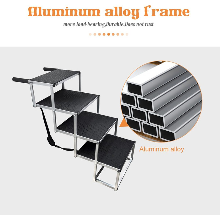 Східці для собак великих порід - автосходинки для собак з 4 ступенів, складані, алюмінієві, до 75 кг