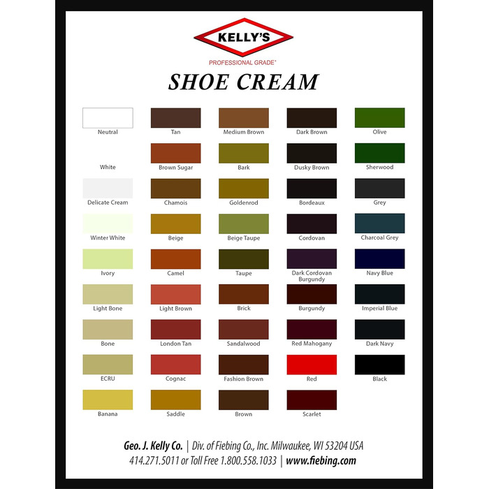 Kelly's Shoe Cream - Professional Shoe Cream - 1.5 oz - Olive