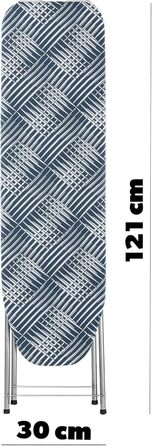 КADAX Прасувальна дошка з полицею, 104x30 см, дошка для прасування з парою та відкидною полицею для праски, компактна прасувальна станція з підкладкою з піни