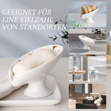 Керамічна мильниця Umlaca, мильниця для душу, підставка для мила, безперебійна мильниця, білий мармур, для кухні, ванної кімнати, душової кабіни