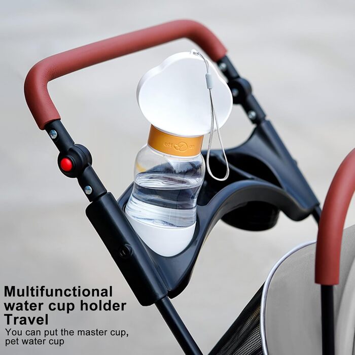 Дитяча та собача коляска 2-в-1, складна, сірого кольору