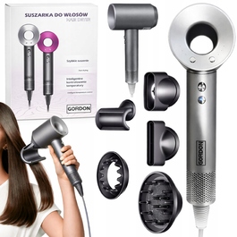 Професійний фен для волосся Dryer 6в1, 1600 Вт, з іонізацією та дифузором, сріблястий