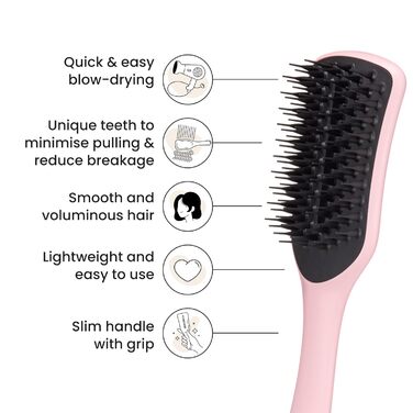 Тінгл Тізер Щітка для волосся Easy Dry & Go Pink – швидке сушіння, без пошкоджень, рожева