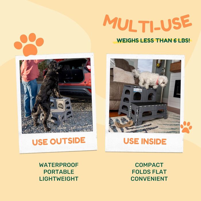 Сходинка для собак Bee Neat, складана, портативна, для великих, середніх та маленьких собак, підходить для ліжка, авто, SUV та іншого