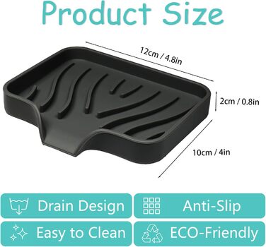 2 шт. Силіконові мильниці з отвором для стоку, для душу, ванни, умивальника, у ванну кімнату та кухню (білий, чорний)