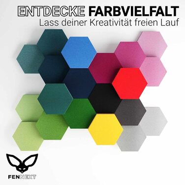 Акустичні панелі-поглиначі шуму Hexagon (8 шт.), 3D стінові панелі для шумоізоляції, колір Green Shades, вироблено в ЄС