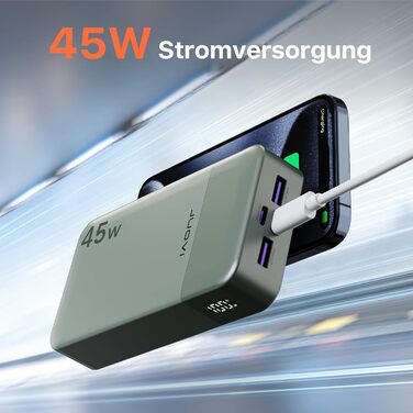 Power Bank JUOVI J2621, 20000mAh, 45W, для Switch, MacBook, iPhone, Samsung, Steam Deck