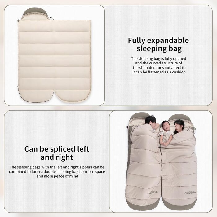 Спальний мішок Naturehike для дорослих: легкий, теплий, бавовняний, для кемпінгу та туризму (зелений, B300)