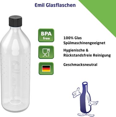 Emil Trinkflasche (drinking bottle) made of glass for girls & boys, insulated glass bottle for school, leisure, sports: Children & Parents Deer, 0.4l