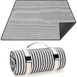 Водонепроникний плед для пікніка TwentyNext, 145x199.9 см, для пляжу, кемпінгу, з ручкою, машинного прання, складаний, в смужку