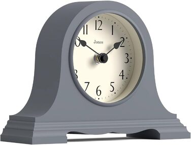 JONES CLOCKS® Speakeasy Table Clock | Classic Napoleon Hat Design | Contemporary classic style for desk, table, shelf or bedside table (Navy Blue)