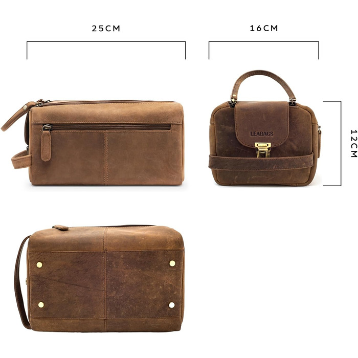 LEABAGS Преміум дорожній косметичний набір для жінок та чоловіків | Культова сумка | Великий валіза для косметики | Palm Bay Fox