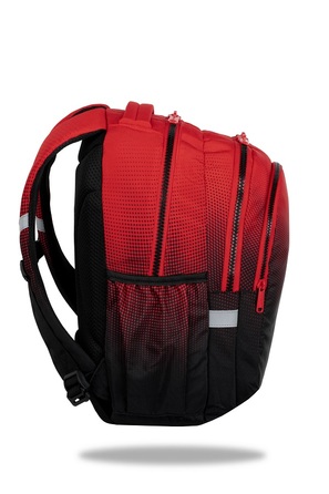 Багатовідсіковий шкільний рюкзак CoolPack, чорний з червоним, 21 л