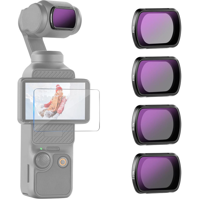Набір фільтрів NEEWER CPL ND для DJI Osmo Pocket 3: CPL, ND16, ND64, ND256, з магнітним кріпленням та 2 серветками для чищення