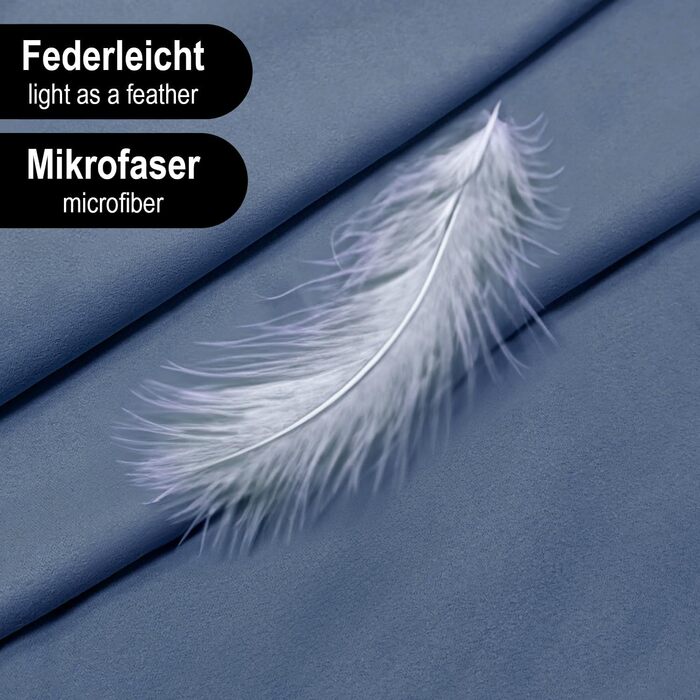 Рушник з мікрофібри Legendwerk® 160x80 см – швидковисихаючий, компактний, для подорожей, фітнесу, міста та відпочинку на природі – легкий, стильний, з сумкою та петлею для підвішування, 1 шт. (Дарк Блю)